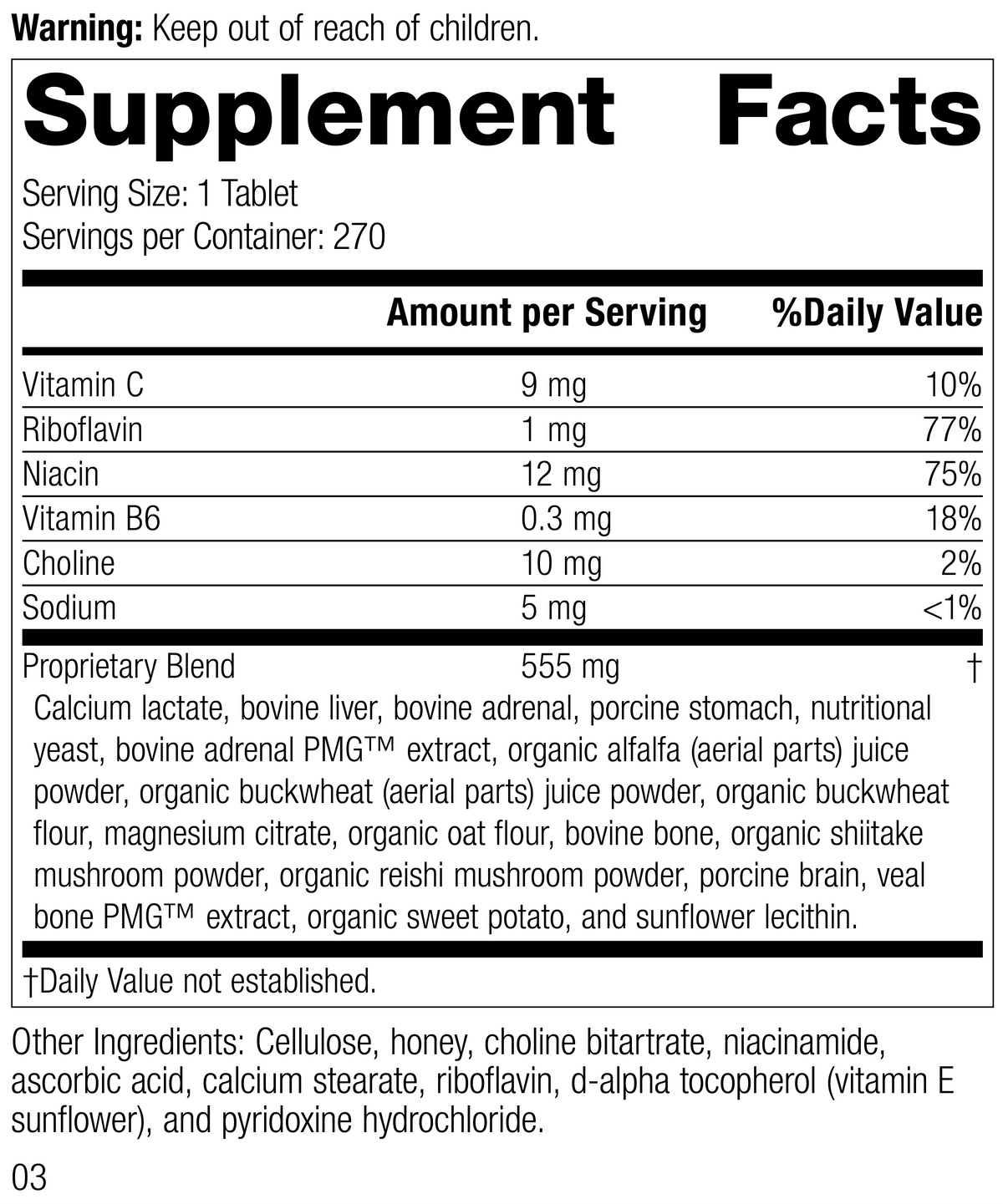 Supplement Facts Drenamin Rev 01