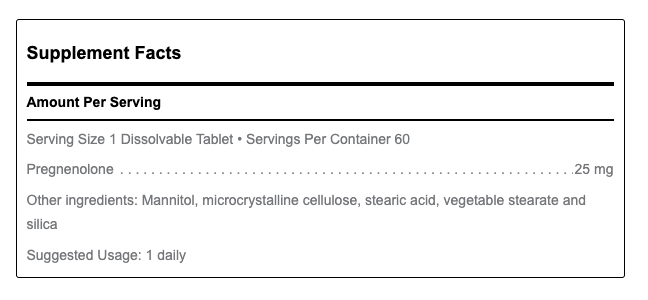 Pregnenolone (25 mg) by Douglas Labs