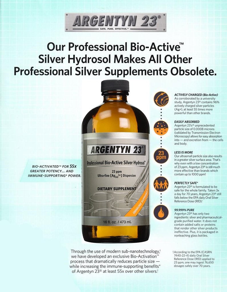 Bio Active Silver Hydrosol 16 0z by Argentyn 23