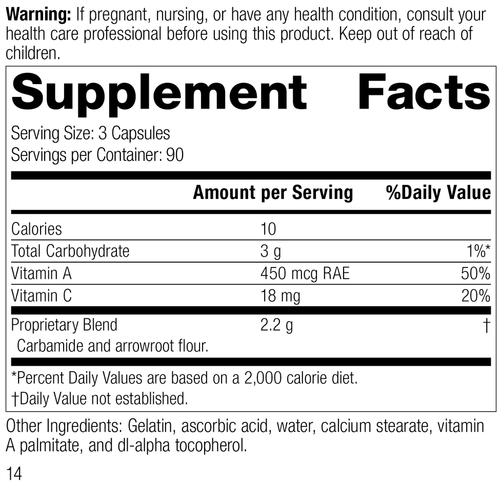A-C Carbamide®, 90 Capsules, Rev 12 Supplement Facts