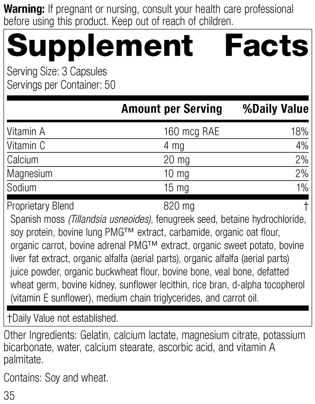 Allerplex®, 150 Capsules, Rev 34 Supplement Facts