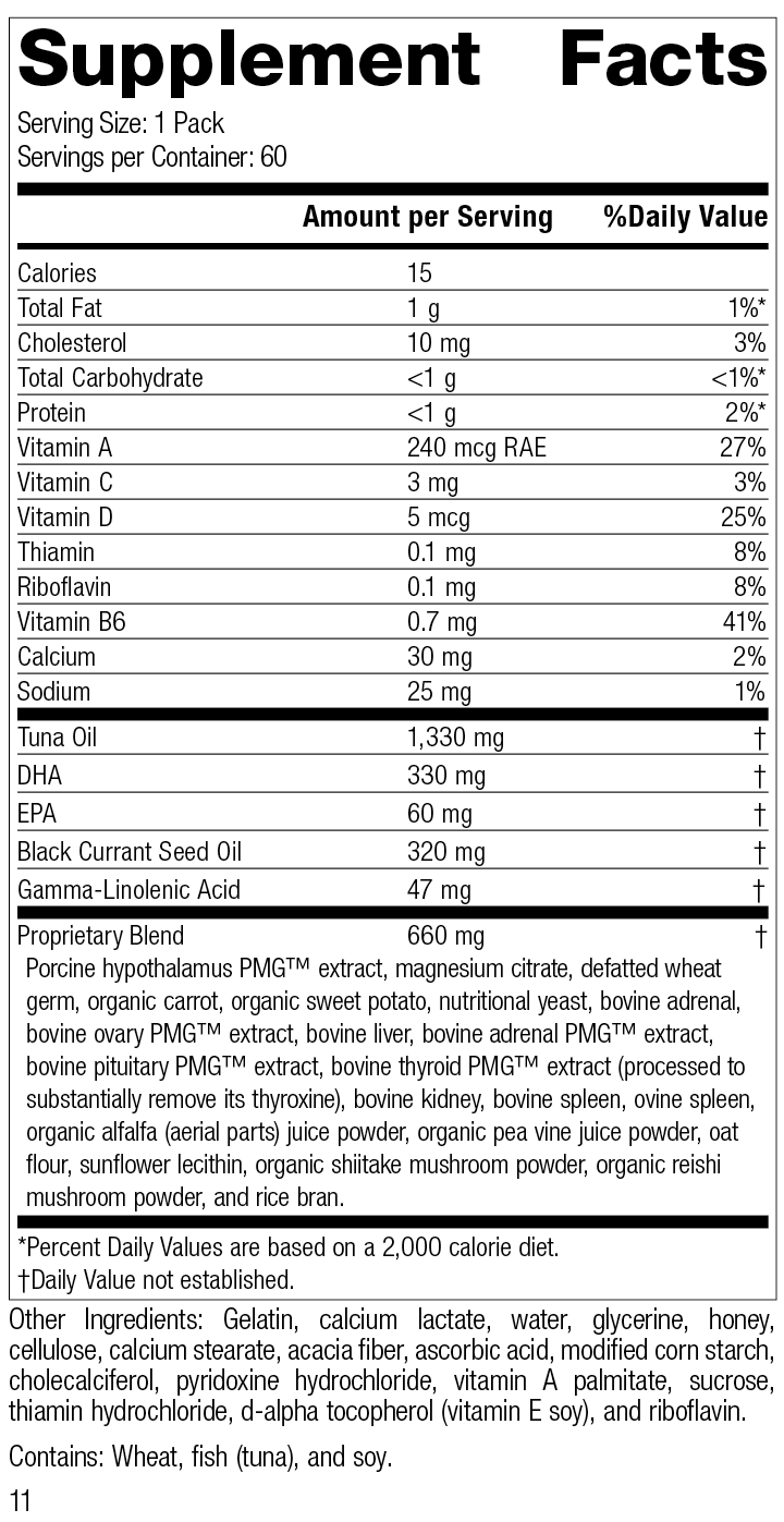 General Female Endocrine Pack, 60 Packs/Box, Rev 11 Supplement Facts