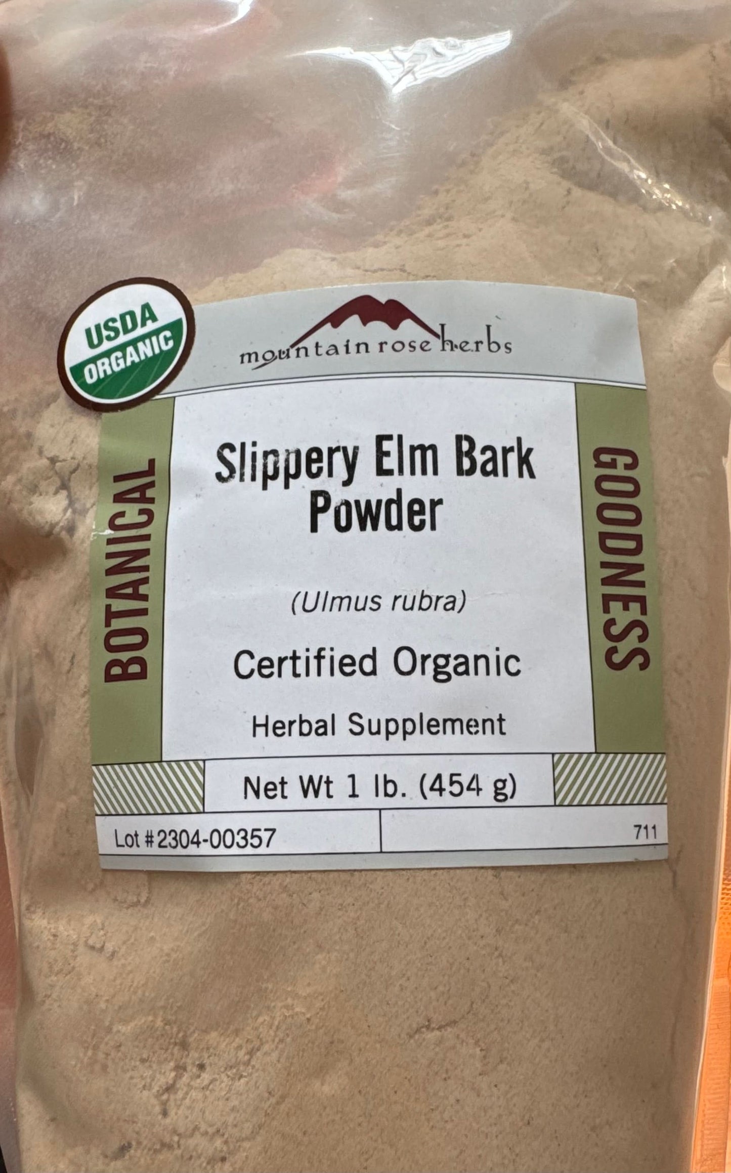 Organic Sippery Elm Bark Powder 1lb by Mountain Rose Herbs