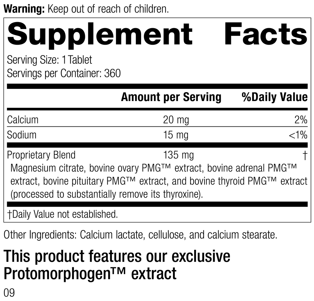 Symplex® F, 360 Tablets, Rev 08 Supplement Facts