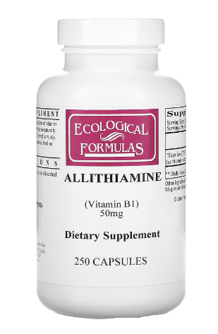 Allithiamine (Vitamin B1) 50 mg 250 Capsules by Ecological Formulas