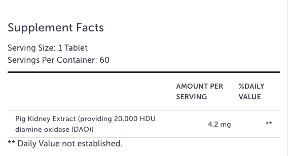 HistDAO 60 tablets by Xymogen