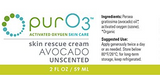 Ozonated Avocado Skin Rescue Cream 2oz by PurO3