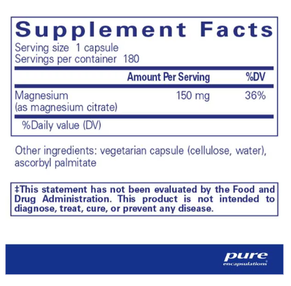 Magnesium Citrate 180's by Pure Encapsulations