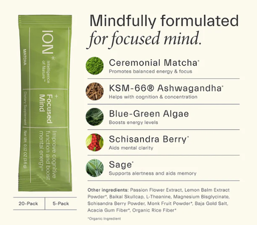 '+Focused Mind 20 packets by ION