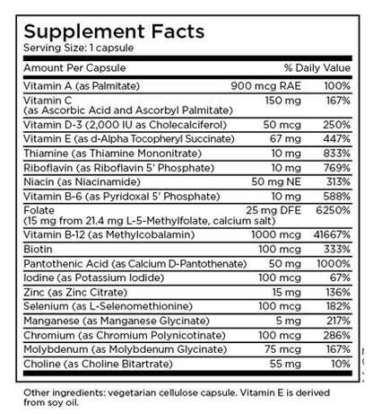Multivitamin + 15 mg L-Methylfolate by MethylPro