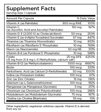 Multivitamin + 15 mg L-Methylfolate by MethylPro