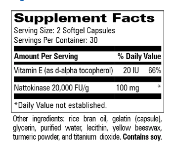 Nattokinase with Vitamin E by Progressive Labs