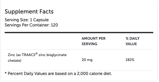 Zinc Glycinate 120 Capsules by Xymogen