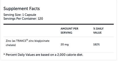 Zinc Glycinate 120 Capsules by Xymogen
