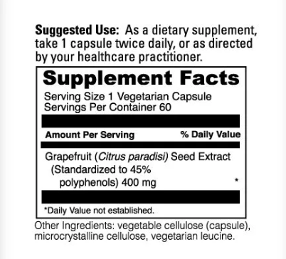 Grapefruit Seed Extract 400mg by DaVinci Labs