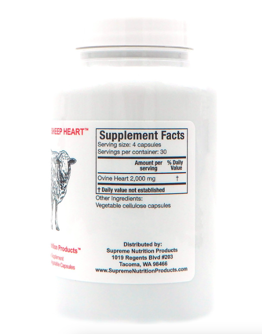 Grass Fed Sheep Heart by Supreme Nutrition