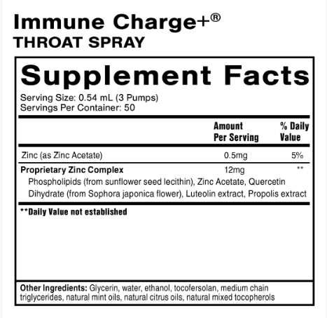 Immune Charge Throat Spray by Quicksilver Scientific