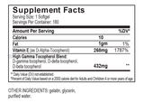 UNIQUE E High Gamma Mixed Tocopherol 180 Softgels by AC Grace