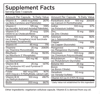 The Big One without Iron 90 Capsules by Metabolic Maintenance