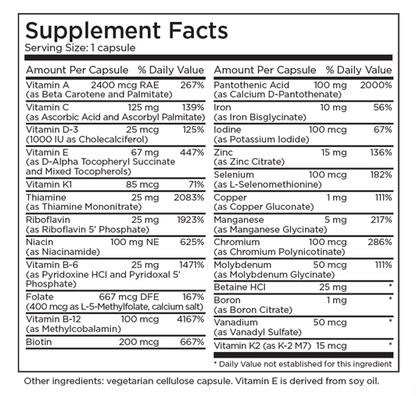 The Big One with Iron 90 Capsules by Metabolic Maintenance