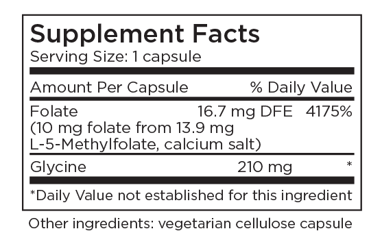 L-Methylfolate 10 mg 90 Capsules by Metabolic Maintenance