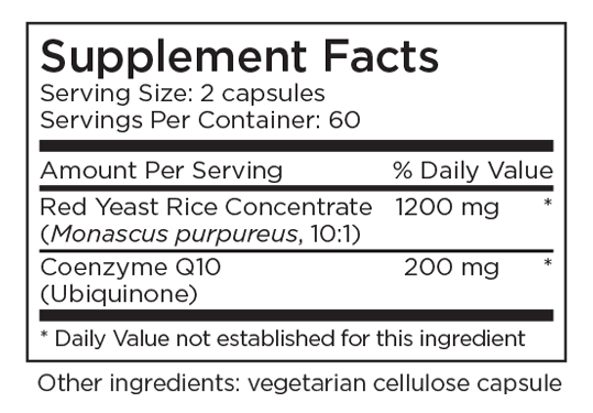 Red Yeast Rice with CoQ10 120 Capsules by Metabolic Maintenance