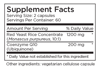 Red Yeast Rice with CoQ10 120 Capsules by Metabolic Maintenance