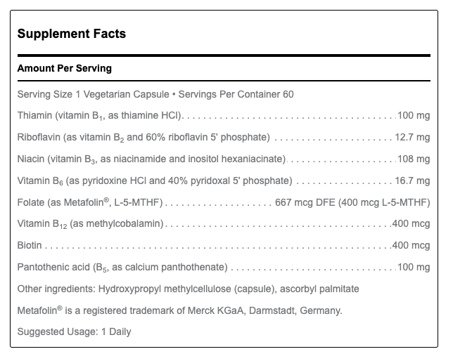 B-Complex with Metafolin L-5-MTHF by Douglas Labs