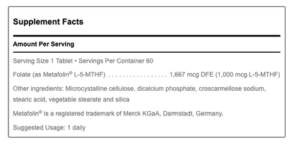 Methyl Folate 1,000 mcg Metafolin by Douglas Labs