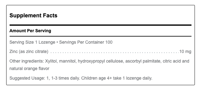 Zinc Lozenges by Douglas Labs