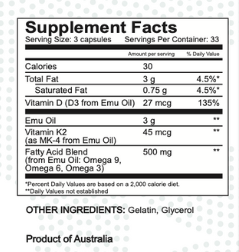 Walkabout Emu Oil Capsules 100ct