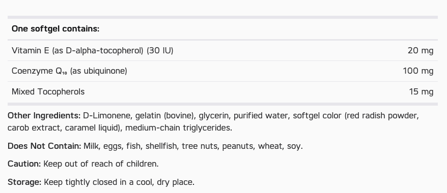 CoQ-Clear 100 Ubiquinone by Numedica