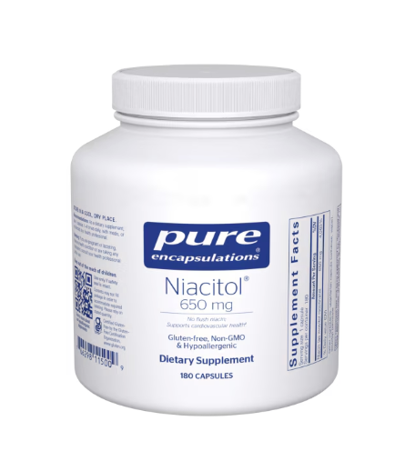 Niacitol (no-flush niacin) 650 mg 180's By Pure Encapsulations