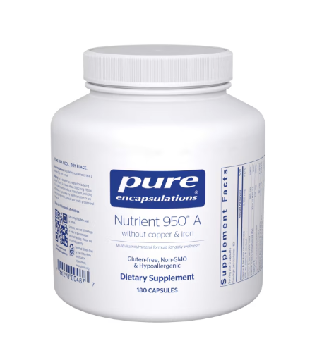 Nutrient 950 A without copper & iron 180's By Pure Encapsulations
