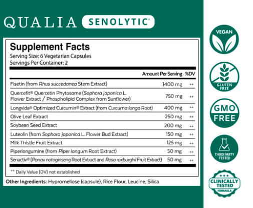 Qualia Senolytic 12 Capsules by Qualia Life Sciences