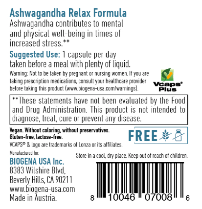 Ashwagandha Relax Formula by Biogena
