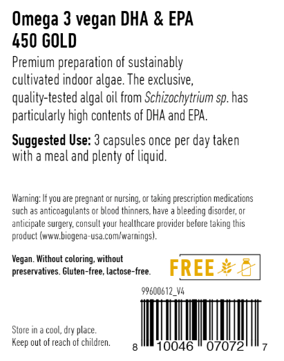 Omega 3 vegan DHA & EPA 450 GOLD by Biogena