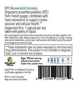 OPC Resveratrol Formula by Biogena