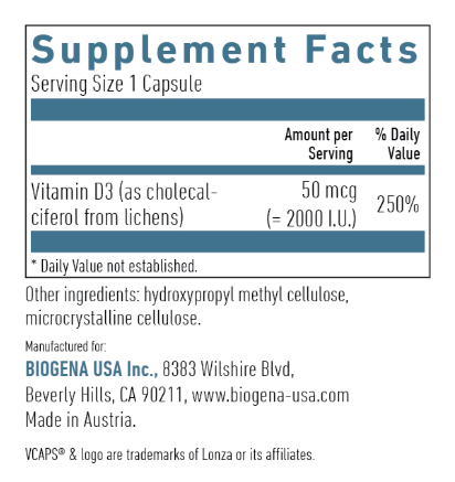 Vitamin D 2000 Vegan by Biogena