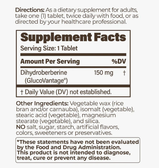 Dihydroberberine SR 150mg by EndurPro