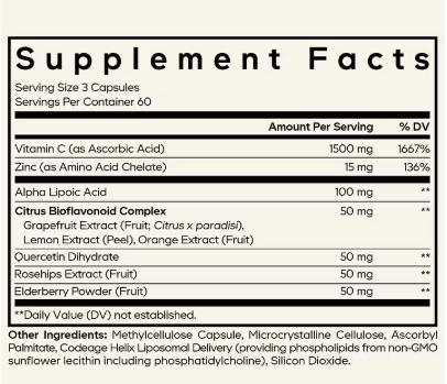 Liposomal Vitamin C+ 180ct by CodeAge
