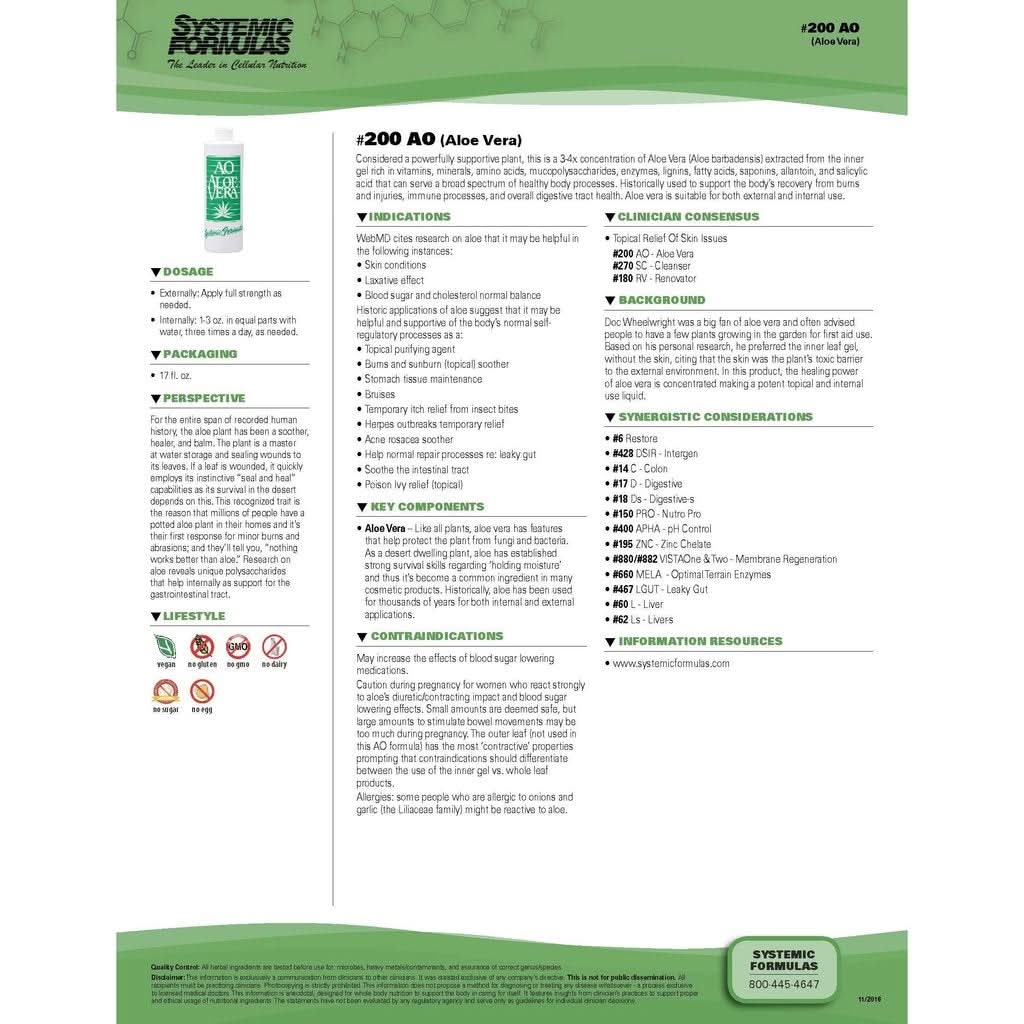 AO Aloe Vera by Systemic Formulas