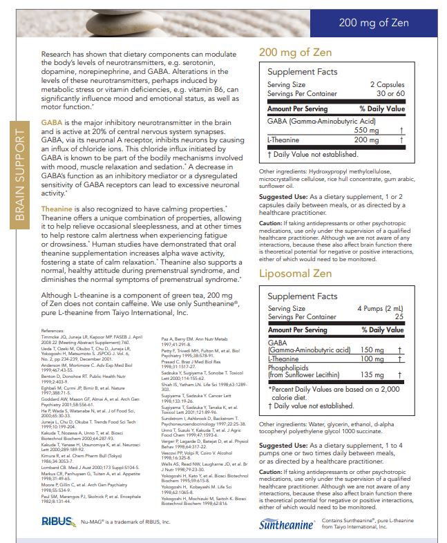 200 Mg Zen by Allergy Research Group