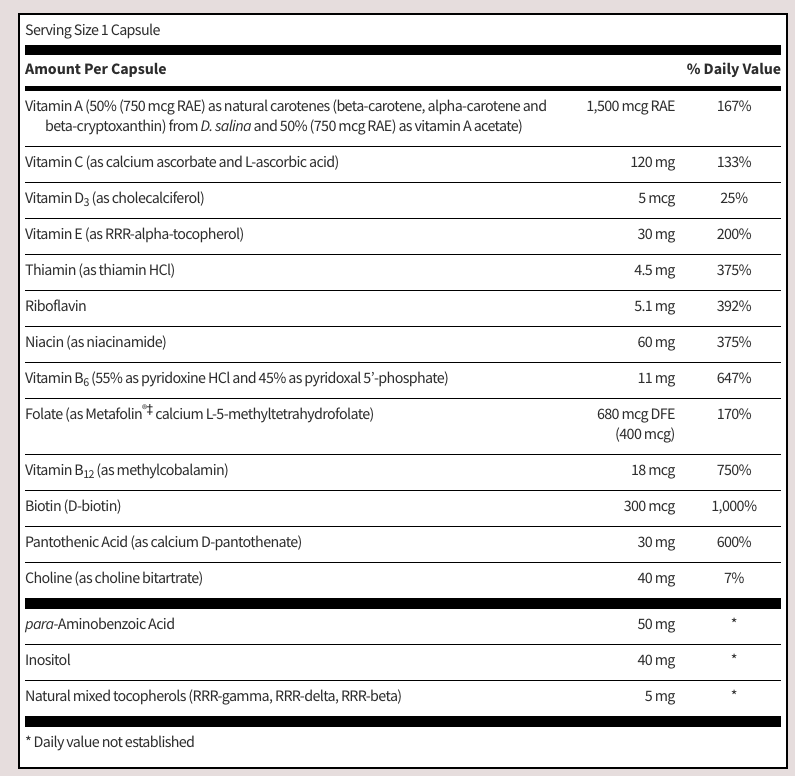 Multi-Vitamin Complex by SFI Health (formerly Klaire Labs)