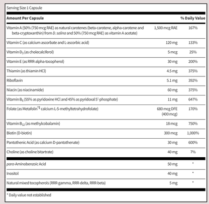 Multi-Vitamin Complex by SFI Health (formerly Klaire Labs)