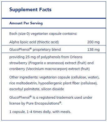 Alpha Lipoic Acid with GlucoPhenol 120's  by Pure Encapsulations