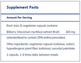 Bilberry 160 mg 120's  by Pure Encapsulations
