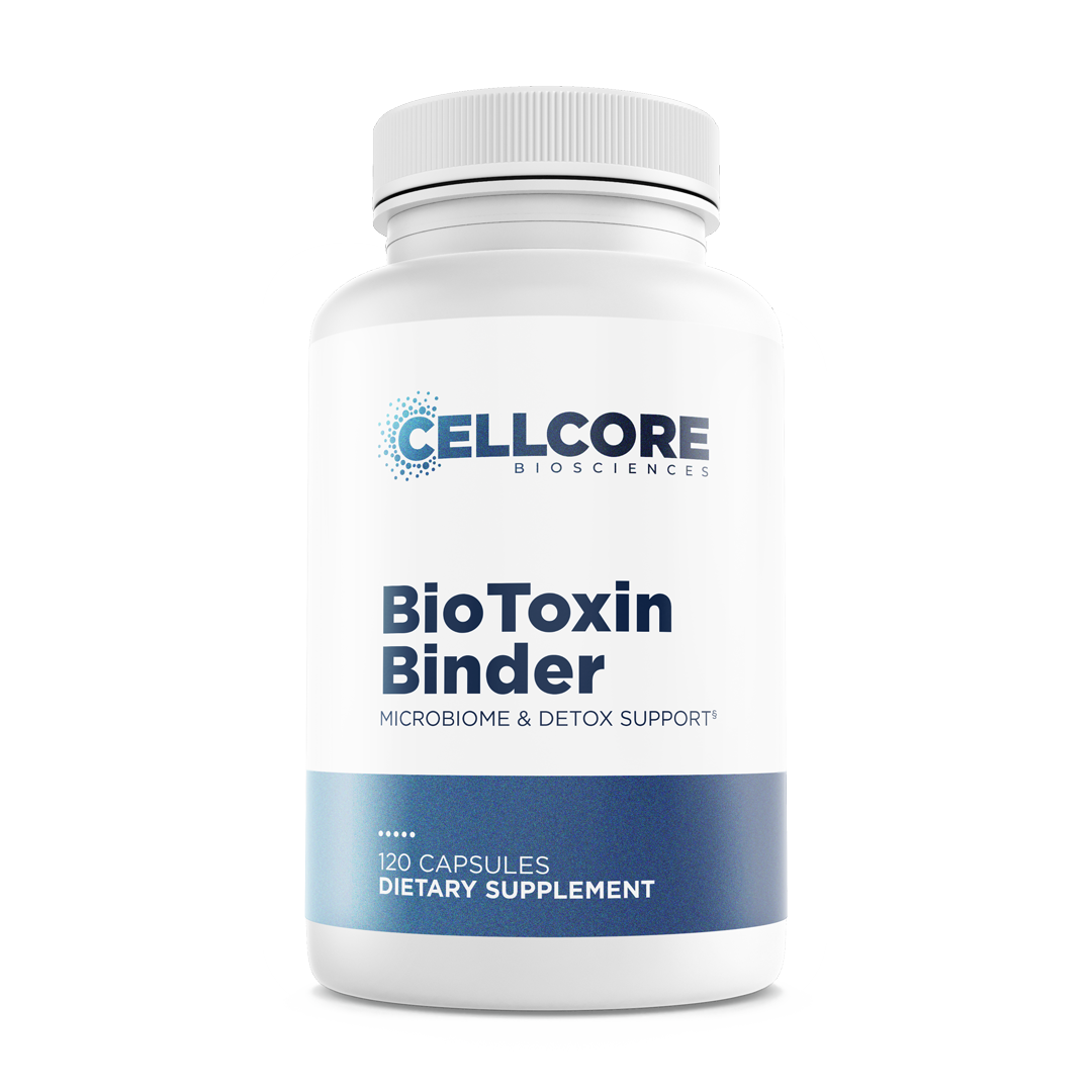 CellCore BioToxin Binder mold and toxin binder supplement bottle