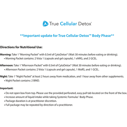 True Cellular Detox: Body Phase by Systemic Formulas