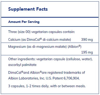 Calcium Magnesium (malate) 2:1 180's  by Pure Encapsulations